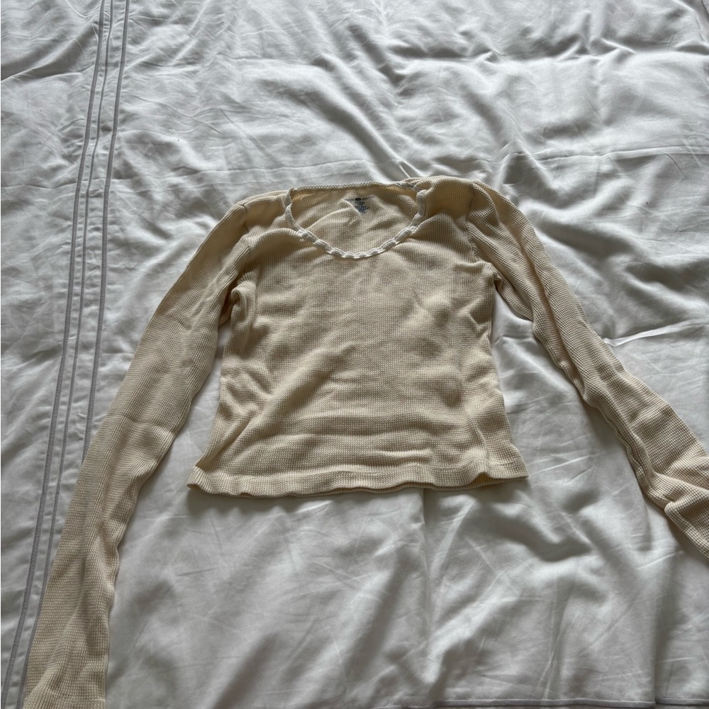 Brandy Melville Cream Long Sleeve Top